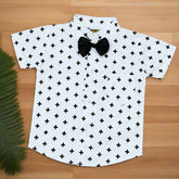 Baby Boy Toddler Boy Plus Tik Shirt Bowtie Shirt Shirt & Suspender Shorts Set – Stylish Outfit for Special Occasions